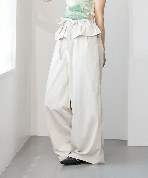 Y/lim(イリム)の「ペプラムワイドパンツ(その他パンツ・レディース・グレー/オフホワイト・FREE)」の8枚目の写真