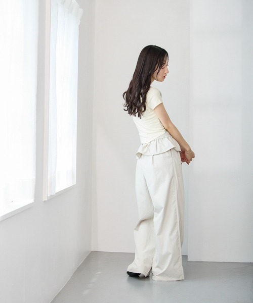 Y/lim(イリム)の「ペプラムワイドパンツ(その他パンツ・レディース・グレー/オフホワイト・FREE)」の9枚目の写真