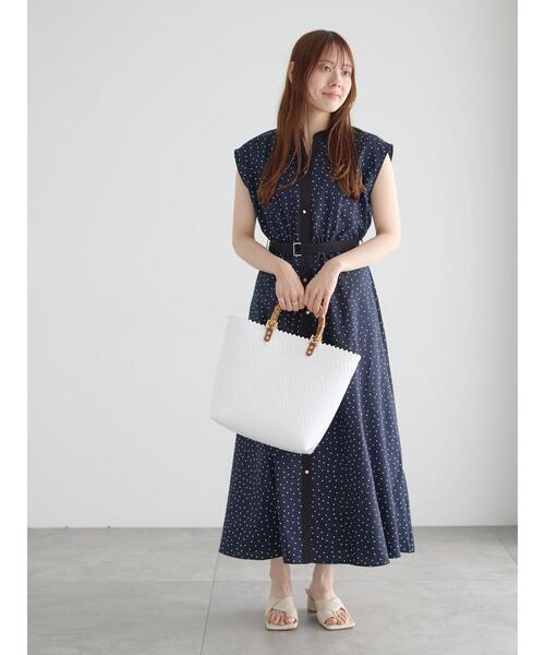 Te chichi(テチチ)の「【接触冷感/イージーケア】リネンライクワンピース(ワンピース・レディース・ネイビー/ブラック/ブラウン/イエロー・F)」の6枚目の写真