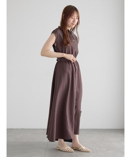 Te chichi(テチチ)の「【接触冷感/イージーケア】リネンライクワンピース(ワンピース・レディース・ネイビー/ブラック/ブラウン/イエロー・F)」の9枚目の写真