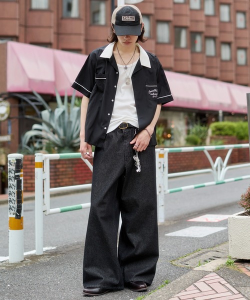 WEGO(ウィゴー)の「WEGO/【26年春夏新作】ボーリングシャツ(シャツ/ブラウス・メンズ・ブラック/ホワイト・LARGE/MEDIUM)」の9枚目の写真