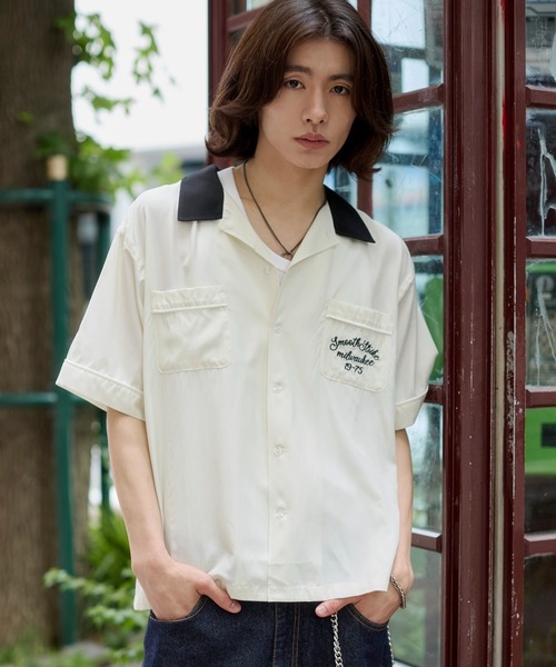 WEGO(ウィゴー)の「WEGO/【26年春夏新作】ボーリングシャツ(シャツ/ブラウス・メンズ・ブラック/ホワイト・LARGE/MEDIUM)」の17枚目の写真