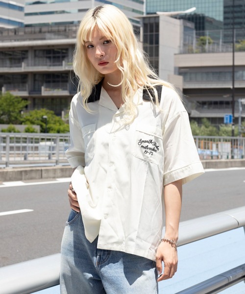 WEGO(ウィゴー)の「WEGO/【26年春夏新作】ボーリングシャツ(シャツ/ブラウス・メンズ・ブラック/ホワイト・LARGE/MEDIUM)」の2枚目の写真