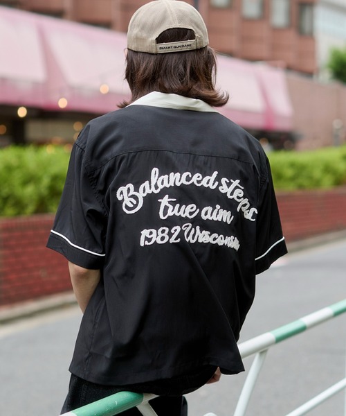 WEGO(ウィゴー)の「WEGO/【26年春夏新作】ボーリングシャツ(シャツ/ブラウス・メンズ・ブラック/ホワイト・LARGE/MEDIUM)」の1枚目の写真