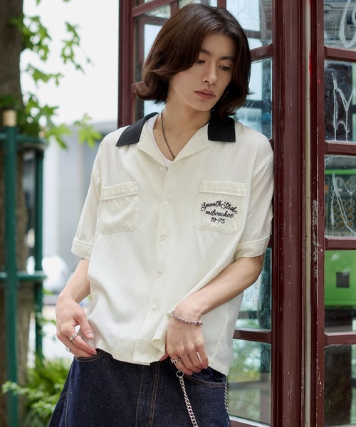 WEGO(ウィゴー)の「WEGO/【26年春夏新作】ボーリングシャツ(シャツ/ブラウス・メンズ・ブラック/ホワイト・LARGE/MEDIUM)」の15枚目の写真