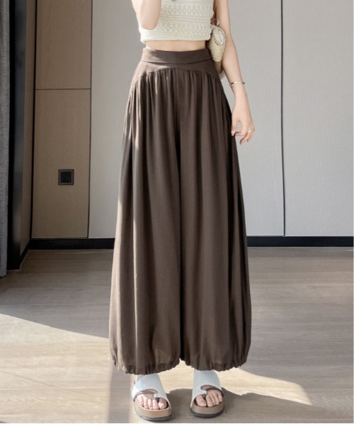 &soiree(アンドソワレ)の「ウエスト切り替えリネンライクバルーンパンツ(その他パンツ・レディース・ブラック/ブラウン/ホワイト/ピンク・X-LARGE/LARGE/MEDIUM/SMALL)」の3枚目の写真