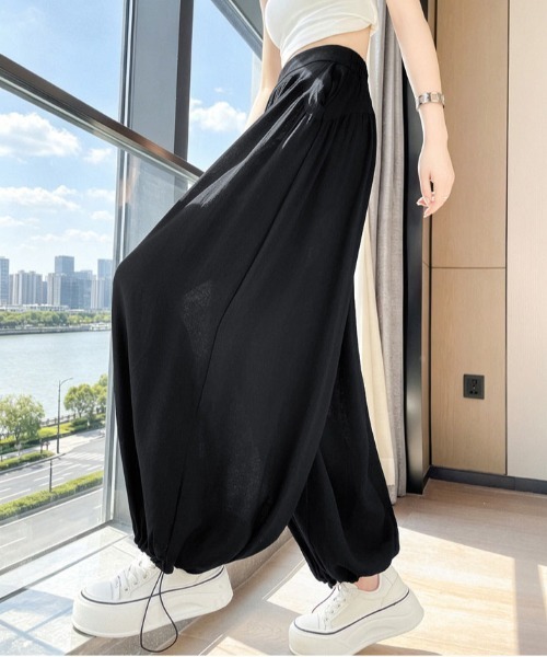 &soiree(アンドソワレ)の「ウエスト切り替えリネンライクバルーンパンツ(その他パンツ・レディース・ブラック/ブラウン/ホワイト/ピンク・X-LARGE/LARGE/MEDIUM/SMALL)」の7枚目の写真