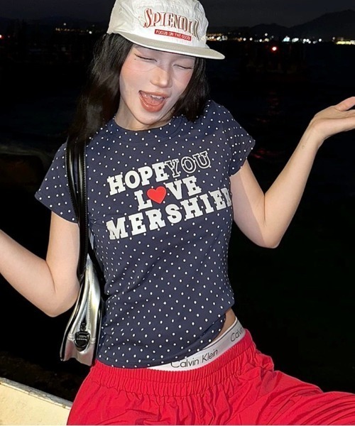 SHEENA(シーナ)の「ドット×ロゴプリント半袖フィットTシャツ(Tシャツ/カットソー・レディース・ネイビー/グレー・M)」の22枚目の写真