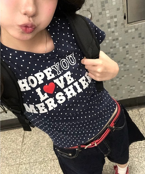 SHEENA(シーナ)の「ドット×ロゴプリント半袖フィットTシャツ(Tシャツ/カットソー・レディース・ネイビー/グレー・M)」の17枚目の写真
