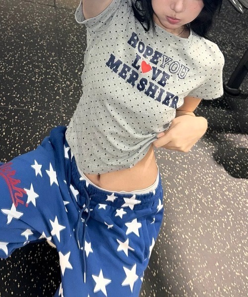 SHEENA(シーナ)の「ドット×ロゴプリント半袖フィットTシャツ(Tシャツ/カットソー・レディース・ネイビー/グレー・M)」の7枚目の写真