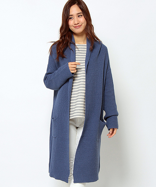 LBC（エルビーシー）の「5G片畦ポケツキトッパー           （カーディガン/ボレロ・レディース・ライトベージュ/ミント/ダークブルー・LARGE/MEDIUM）」の3枚目の写真