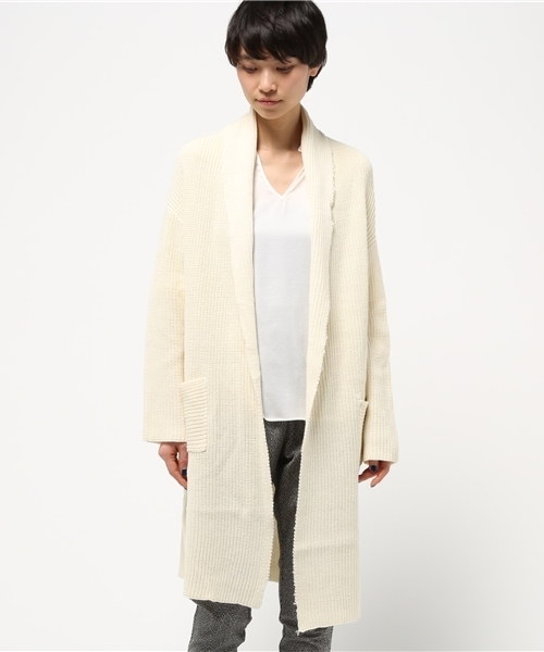 LBC（エルビーシー）の「5G片畦ポケツキトッパー           （カーディガン/ボレロ・レディース・ライトベージュ/ミント/ダークブルー・LARGE/MEDIUM）」の2枚目の写真