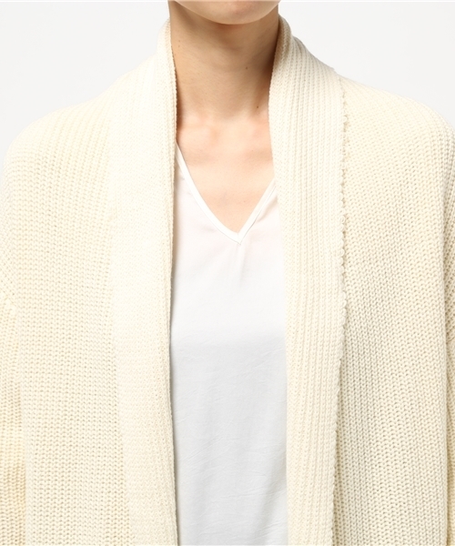 LBC（エルビーシー）の「5G片畦ポケツキトッパー           （カーディガン/ボレロ・レディース・ライトベージュ/ミント/ダークブルー・LARGE/MEDIUM）」の6枚目の写真