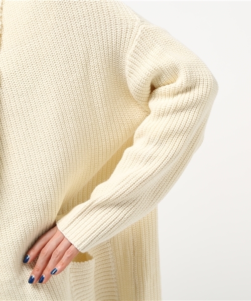 LBC（エルビーシー）の「5G片畦ポケツキトッパー           （カーディガン/ボレロ・レディース・ライトベージュ/ミント/ダークブルー・LARGE/MEDIUM）」の7枚目の写真