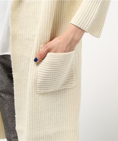 LBC（エルビーシー）の「5G片畦ポケツキトッパー           （カーディガン/ボレロ・レディース・ライトベージュ/ミント/ダークブルー・LARGE/MEDIUM）」の8枚目の写真