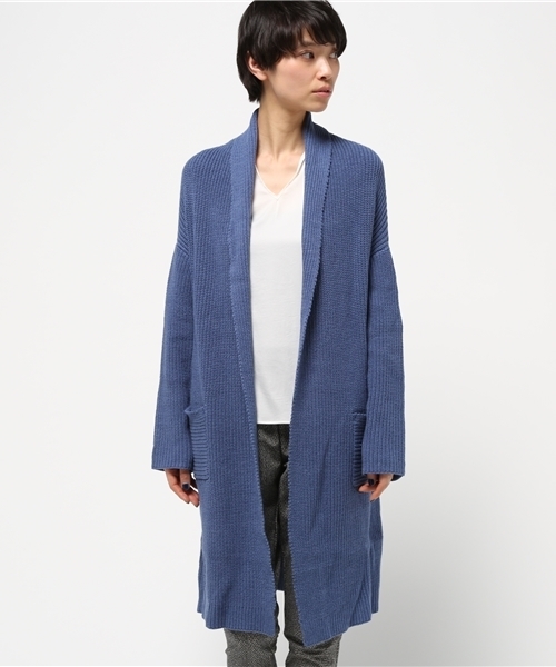 LBC（エルビーシー）の「5G片畦ポケツキトッパー           （カーディガン/ボレロ・レディース・ライトベージュ/ミント/ダークブルー・LARGE/MEDIUM）」の11枚目の写真