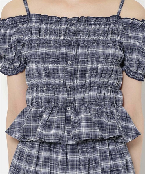 WILLSELECTION(ウィルセレクション)の「【セットアップ対応】シャーリングチェックブラウス(シャツ/ブラウス・レディース・グリーン系その他/ブルー系その他/ホワイト系その他・FREE)」の8枚目の写真