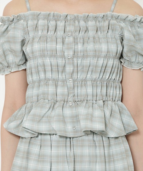 WILLSELECTION(ウィルセレクション)の「【セットアップ対応】シャーリングチェックブラウス(シャツ/ブラウス・レディース・グリーン系その他/ブルー系その他/ホワイト系その他・FREE)」の16枚目の写真