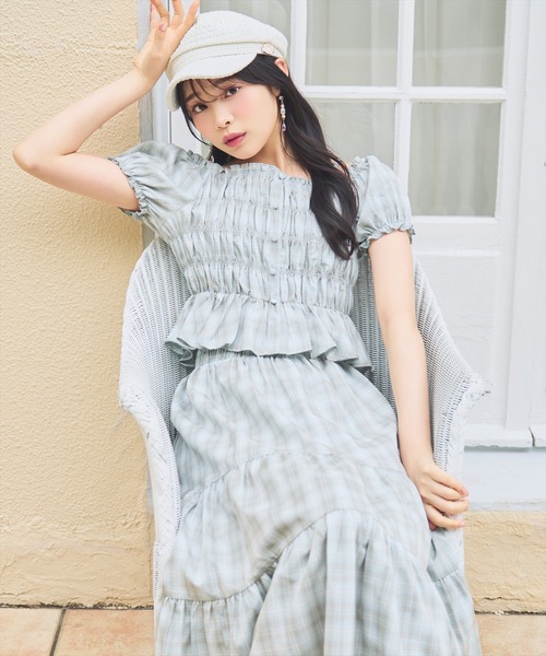 WILLSELECTION(ウィルセレクション)の「【セットアップ対応】シャーリングチェックブラウス(シャツ/ブラウス・レディース・グリーン系その他/ブルー系その他/ホワイト系その他・FREE)」の19枚目の写真