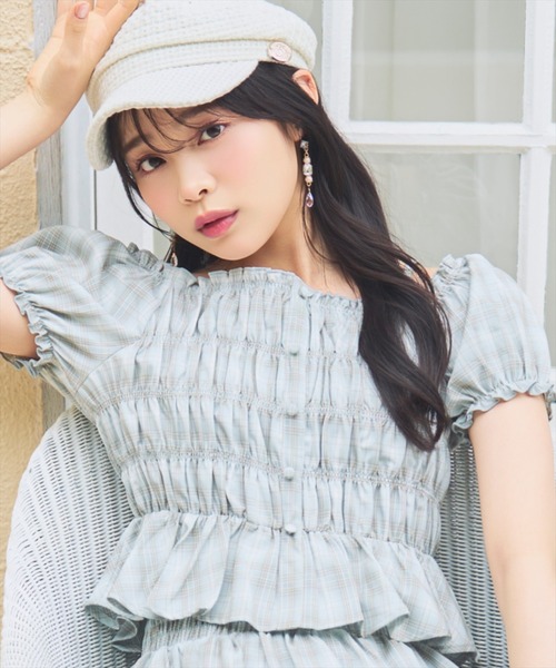 WILLSELECTION(ウィルセレクション)の「【セットアップ対応】シャーリングチェックブラウス(シャツ/ブラウス・レディース・グリーン系その他/ブルー系その他/ホワイト系その他・FREE)」の21枚目の写真