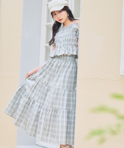 WILLSELECTION(ウィルセレクション)の「【セットアップ対応】シャーリングチェックブラウス(シャツ/ブラウス・レディース・グリーン系その他/ブルー系その他/ホワイト系その他・FREE)」の22枚目の写真