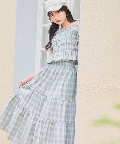 WILLSELECTION(ウィルセレクション)の「【セットアップ対応】シャーリングチェックブラウス(シャツ/ブラウス・レディース・グリーン系その他/ブルー系その他/ホワイト系その他・FREE)」の13枚目の写真