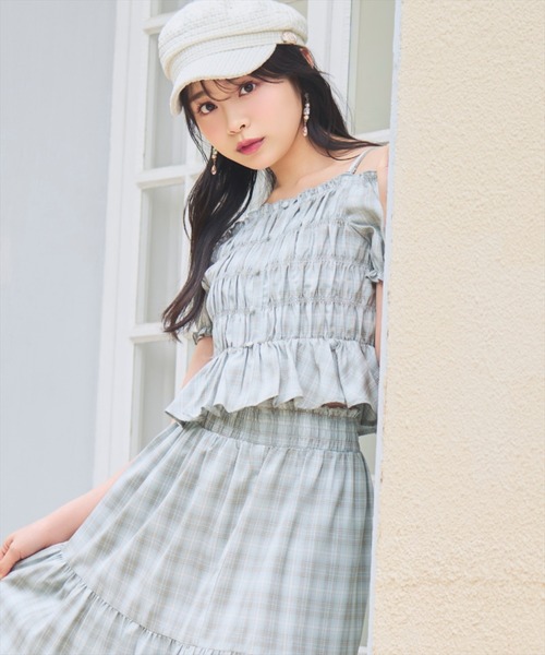 WILLSELECTION(ウィルセレクション)の「【セットアップ対応】シャーリングチェックブラウス(シャツ/ブラウス・レディース・グリーン系その他/ブルー系その他/ホワイト系その他・FREE)」の18枚目の写真