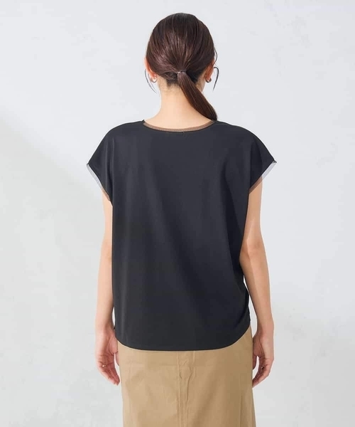a.v.v（アーヴェヴェ）の「【接触冷感/UVカット】ツイストデザインカットソー（Tシャツ/カットソー・レディース・オレンジ系その他/ブラック・40/38）」の21枚目の写真