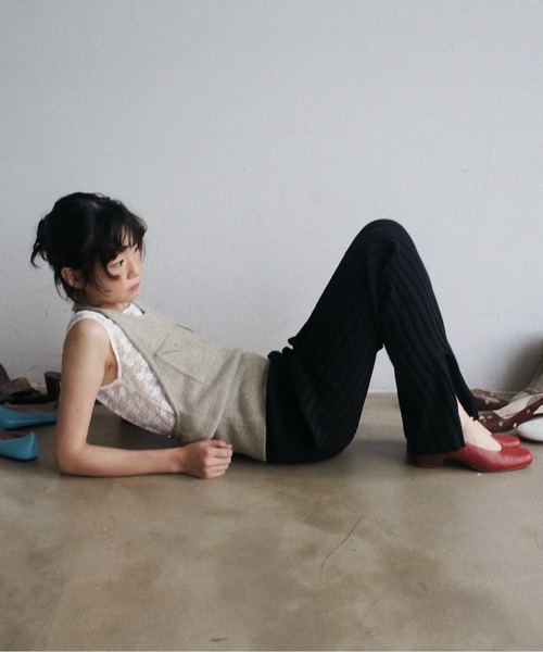 musubore(ムスボレ)の「halter-neck knit vest / ホルターネックポケットビスチェ(ニット/セーター・レディース・ライトグリーン/グレー/パープル・FREE)」の18枚目の写真