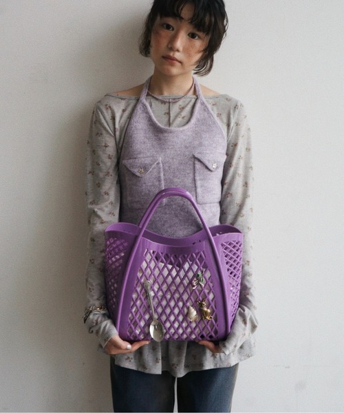 musubore(ムスボレ)の「halter-neck knit vest / ホルターネックポケットビスチェ(ニット/セーター・レディース・ライトグリーン/グレー/パープル・FREE)」の4枚目の写真