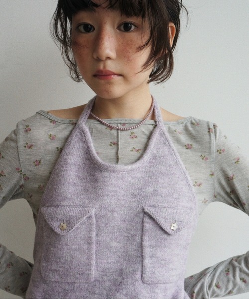 musubore(ムスボレ)の「halter-neck knit vest / ホルターネックポケットビスチェ(ニット/セーター・レディース・ライトグリーン/グレー/パープル・FREE)」の12枚目の写真