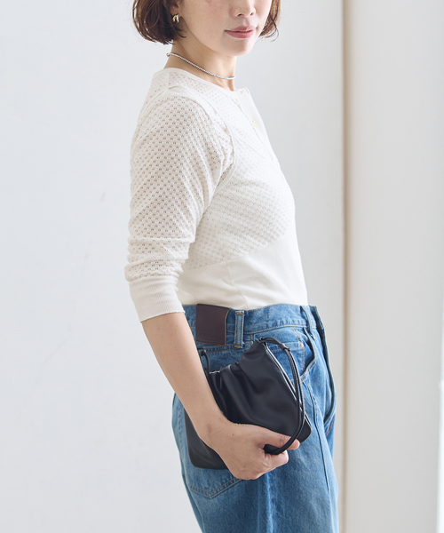journal standard L'essage(ジャーナルスタンダードレサージュ)の「コットンメッシュキャミソール(キャミソール・レディース・ホワイト/ブラック・FREE)」の11枚目の写真