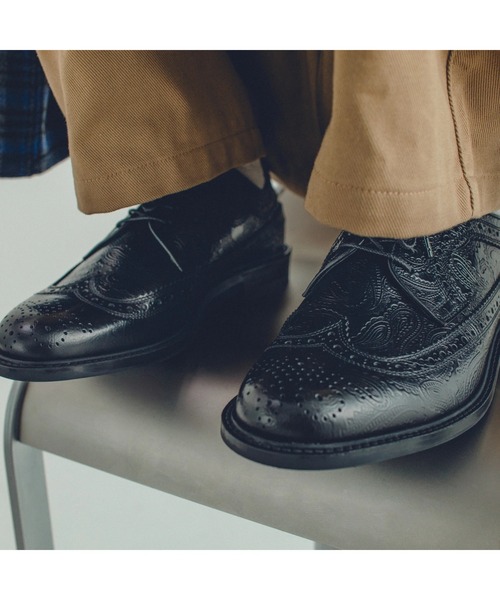 The Kenford Fineshoes(ケンフォードファインシューズ)の「CLASSIC WING TIP BLACK PAISLEY(ローファー・メンズ・ブラック・25.5/26/27)」の1枚目の写真