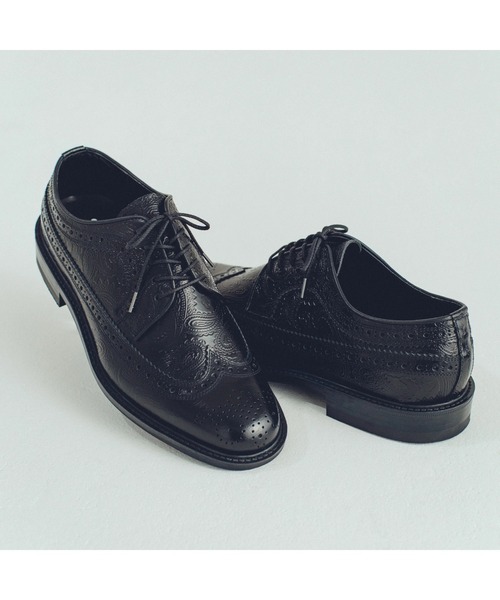 The Kenford Fineshoes(ケンフォードファインシューズ)の「CLASSIC WING TIP BLACK PAISLEY(ローファー・メンズ・ブラック・25.5/26/27)」の2枚目の写真