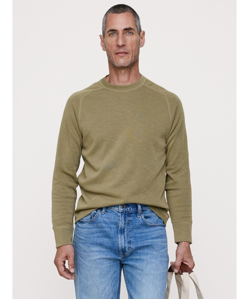 Banana Republic(バナナリパブリック)の「スラブ ダブルニット クルーネックTシャツ(ニット/セーター・メンズ・ネイビー/グレー/オリーブ/カーキ/ブルー/その他/ナチュラル・S/M/L/XL)」の4枚目の写真