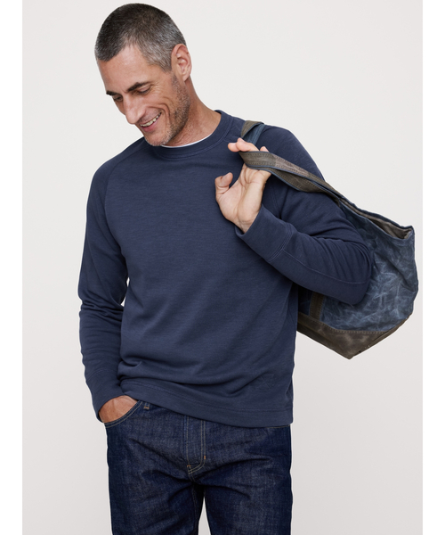 Banana Republic(バナナリパブリック)の「スラブ ダブルニット クルーネックTシャツ(ニット/セーター・メンズ・ネイビー/グレー/オリーブ/カーキ/ブルー/その他/ナチュラル・S/M/L/XL)」の6枚目の写真