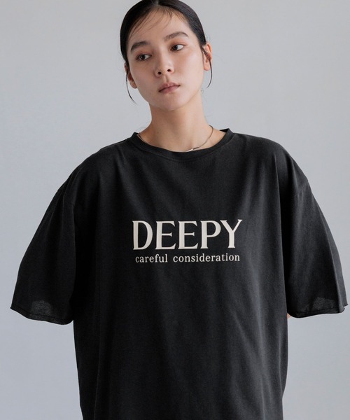 LOWRYS FARM(ローリーズファーム)の「メランジロゴTEE 1048840(Tシャツ/カットソー・レディース・グレー/エンジ/ブラック/オフホワイト・FREE)」の3枚目の写真