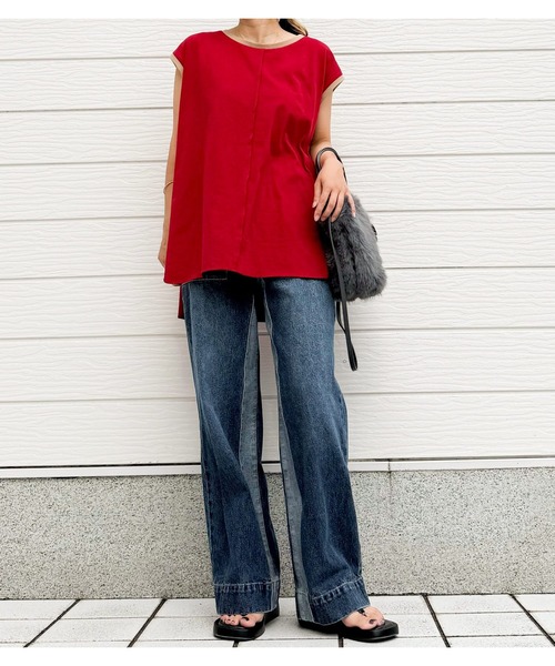Q(キュー)の「デイリーノースリプルオーバー(Tシャツ/カットソー・レディース・ブラック/レッド・MEDIUM)」の17枚目の写真
