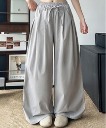 ポケットタック入りウエストレイヤードワイドパンツ