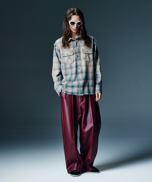 glamb(グラム)の「Bleach Check Shirt / ブリーチチェックシャツ(シャツ/ブラウス・メンズ・ブラック/マルチ・S/M/L)」の7枚目の写真