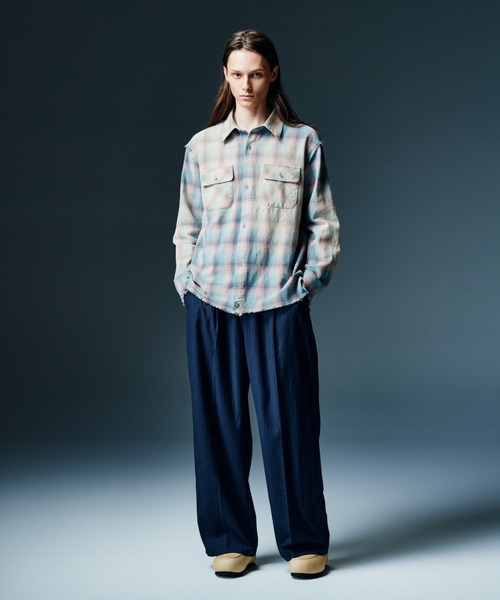 glamb(グラム)の「Bleach Check Shirt / ブリーチチェックシャツ(シャツ/ブラウス・メンズ・ブラック/マルチ・S/M/L)」の10枚目の写真