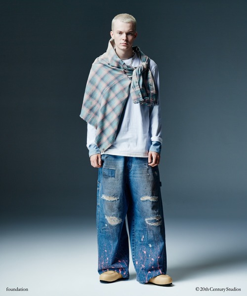 glamb(グラム)の「Bleach Check Shirt / ブリーチチェックシャツ(シャツ/ブラウス・メンズ・ブラック/マルチ・S/M/L)」の14枚目の写真