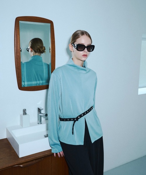 seyto（セイト）の「High neck pleats long sleeve tops / ハイネックプリーツロンT（その他トップス・メンズ・グレー/ブルー・2/3）」の18枚目の写真