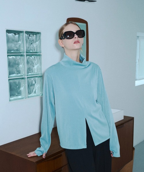 seyto（セイト）の「High neck pleats long sleeve tops / ハイネックプリーツロンT（その他トップス・メンズ・グレー/ブルー・2/3）」の19枚目の写真