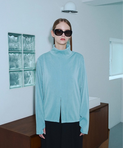 seyto（セイト）の「High neck pleats long sleeve tops / ハイネックプリーツロンT（その他トップス・メンズ・グレー/ブルー・2/3）」の21枚目の写真