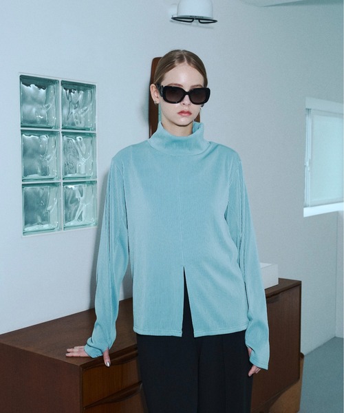 seyto（セイト）の「High neck pleats long sleeve tops / ハイネックプリーツロンT（その他トップス・メンズ・グレー/ブルー・2/3）」の22枚目の写真