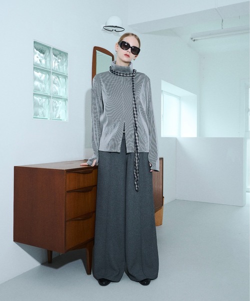 seyto（セイト）の「High neck pleats long sleeve tops / ハイネックプリーツロンT（その他トップス・メンズ・グレー/ブルー・2/3）」の11枚目の写真
