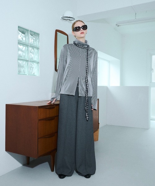 seyto（セイト）の「High neck pleats long sleeve tops / ハイネックプリーツロンT（その他トップス・メンズ・グレー/ブルー・2/3）」の12枚目の写真