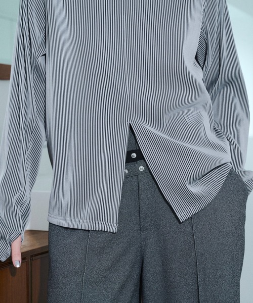 seyto（セイト）の「High neck pleats long sleeve tops / ハイネックプリーツロンT（その他トップス・メンズ・グレー/ブルー・2/3）」の16枚目の写真