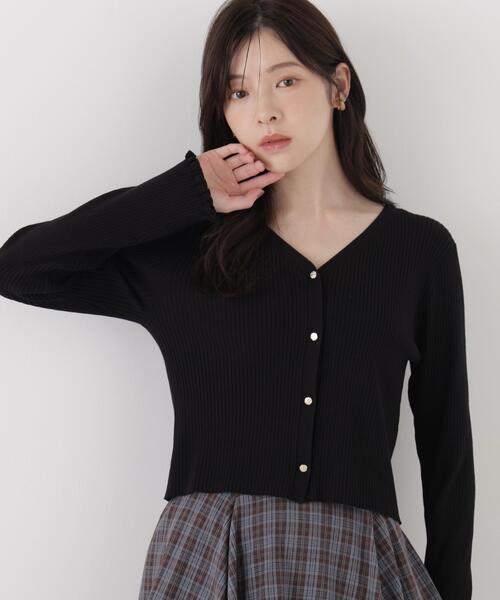 PROPORTION BODY DRESSING（プロポーションボディドレッシング）の「ニュアンス釦ニットカーディガン / 1216274902（カーディガン/ボレロ・レディース・ブラック/ホワイト系その他/ブラウン・FREE）」の9枚目の写真